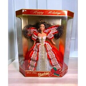 Vintage 1997 Holiday Barbie Doll 17832 Green Eyes New In Box